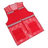 CTIRCHIU Rote Warnweste Xxxl Strapazierfähigem Mesh Reflektierende Sicherheitsweste mit Taschen für Bauarbeiter und Freiwillige Hohe Sichtbarkeit und Vielseitig Einsetzbar