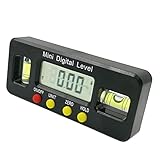 360 Grad Mini-Digital-Präzisionswinkelmesser, digitaler Wasserwaage, magnetisch, Bodenwinkel, Messwerkzeug mit horizontalen und vertikalen Doppelblasen, digitale Wasserwaagenbox, Schwarz