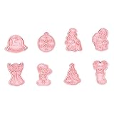 POPETPOP 8 Stück Teiliges Weihnachts Ausstechformen aus Pressform Keksausstecher mit Verschiedenen Weihnachtsmotiven Langlebig Leicht zu Reinigen für DIY Plätzchen und Fondant Backen