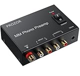 PROZOR Phono Vorverstärker Plattenspieler MM Plattenspieler Vorverstärker Kompakter, Extrem Rauscharmer Cinch Eingang/Ausgang, DC 12V Mit Netzschalter