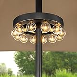 ZHONGXIN Regenschirm-LED-Leuchten für den Außenbereich, batteriebetrieben, kabellos, mit Fernbedienung, 12 warmweiße G40-LED-Leuchtmittel, für Gartenschirme oder Camping-Zelt