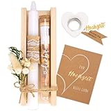 KKSJK Hochzeitsgeschenke für Brautpaar, Hochzeit Geldgeschenk Verpackung, Kerzen Geschenkset Hochzeit mit Hochzeitskarte, Trockenblumen und Reagenzglas, Hochzeitsgeschenke Ideen für Frisch Verliebte