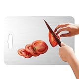 Küchenschneidebrett – Küchenbrett zum Zerkleinern von Fleisch aus Edelstahl | doppelseitige Edelstahlschneidebretter zur Verarbeitung von Gemüse Knetbrett