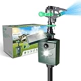 Wasserstrahl Tiervertreiber, Vogelabwehr, Reiherschreck für Garten & Teich, USB-Laden/Solar-Laden in Zwei Modi, PIR-Bewegungsmelder, Vogelschreck, Katzenabwehr, Reiherabwehr