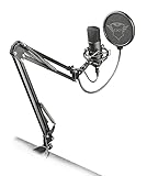 Trust Gaming 22400 GXT 252 Emita Plus Studio USB Mikrofon mit Arm und Popfilter, Mikrofon PC mit Nierencharakteristik für PC, PS4 und PS5, Streaming, Podcast, Voice-over - Schwarz