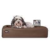 SABRO KUDDE Orthopädisches Hundebett – Martin Rütter – Hochwertiges Kunstleder – Waschbar & Wasserabweisend – Ergonomisch – Premium Haustierzubehör für Kleine Hunde S in Braun