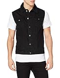 Urban Classics Herren Denim Vest Weste, Blackdark, XX-Large