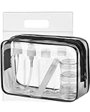 MOCOCITO Kulturbeutel Transparent Reiseflaschen zum Befüllen 8 Stück Reiseflasche Set(100ml), Flugzeug Gadgets, Reisezubehör, Handgepäck Flüssigkeiten