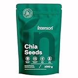 Intenson Chiasamen, 1000 g, Natürlich reich an Ballaststoffen und pflanzlichem Protein, Vegan, Glutenfrei, Ohne Zuckerzusatz, GMO-frei
