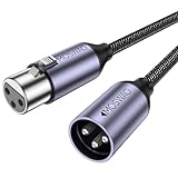MOSWAG XLR Kabel, XLR Mikrofonkabel Stecker auf Busche 3 polig Nylon Geflochten XLR Kabel kompatibel mit Mikrofonmischer, Mikrofon, Aufnahmestudio, Behringer, Lautsprechersysteme (2M)
