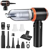 Handstaubsauger Akku,22000pa Autostaubsauger Kabellos 4-in-1 Mini Staubsauger,Auto Staubsaug Starke mit Bürstenloser Motor,3-Gang Staubgebläse für Auto,Küche,Büro,Haus,Tierhaare,Sofa,Tastaturen.
