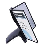 TUKA-i-AKUT Tisch-Sichttafel Aufsteller mit 10 Sichttafeln, DIN A4 Desktop Sichttafel System, Sichttafel - Tischständer mit 10 Klapprahmen, Schwarz, TKD8220 Black