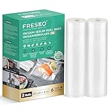 FRESKO Vakuumrollen 2 Rollen 20 x 600 cm, Professionelle Vakuumierbeutel Folienbeutel, Größe für alle Vakuumiergeräte, BPA-frei, Geprägte Luftrillen, Sous-Vide-Gefrierbeutel