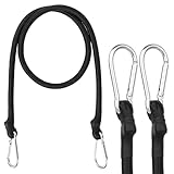 Jeffdad 2 Stück Spanngummi Mit Karabiner, 1m Spannseile Mit Karabinerhaken Schwarz Gepäckspanner Extra Starke Schwarze Spanngurte Für Camping Planen Fahrradträger Zelt Auto Motorrad