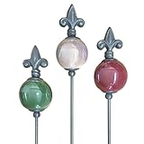 finehomegarden Rosenkugel Violence small 3er Set | Gartenstecker | H83 cm x Ø 5 cm, farbig abgestimmt.