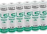 Saft LS 14500 3,6 V Lithium, 6er-Pack, Weiß