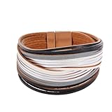 Generisch Lederarmband Damen,Handgewebtes, Mehrlagiges Armband Aus Leder Im Bohème-Stil Mit Magnetverschluss – Ein Leichter Luxus Und Energiegeladener Schmuck Für Damen (Stil H).