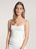 CALIDA Etude Toujours Spaghetti-Top Damen, verstellbare Träger, edle Nadelstreifen-Optik, mit Swiss+Cotton-Gütesiegel