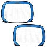 Best Sporting Pop up Fußballtor für Kinder, 2er Set blau mit Tragetasche und Heringen