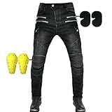 SHUOJIA Motorradjeans Für Männer Und Frauen, Motorradhosen Motorradjeans Sportliche Motorrad Hose Mit Protektoren Motorradhose (A11,M)