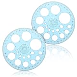 2 Stück Kreisschablone Zum Zeichnen, Kreis Schablone Vorlage Lineal Kreisschablone Multifunktionales Quilling Schablone 360 Grad Winkelmesser, Kreis Lineal Für Zeichenhilfen Vorlage Kreis Schablone