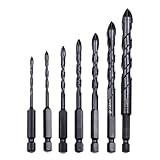 Mauerwerk Drill Bit - Fliesenbohrer | 7 Stücke Mauerwerk Bohrer Bits Set für Fliesenglas, präzises professionelles Bohrzubehör Industrie -Elektrowerkzeug für Baustelle, Holz & Ziegel