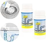 2 Stück Abflussreiniger, 220g Rohrreiniger extrem stark, Rohrfrei Verstopfungsprobleme schnell lösen für verstopfte Toiletten, Pipeline Baggermittel, Abwasserrohre und Küche