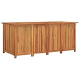 vidaXL Gartenbox, Auflagenbox mit Stauraum, Kissenbox mit Wasserfestem Beutel, Aufbewahrungsbox Gartentruhe Holztruhe, Massivholz Akazie