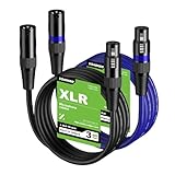 aokeo XLR-Kabel 3FT 2er-Pack, XLR-Stecker-zu-Buchse-Mikrofonkabel für Lautsprecher und Audio-Setups. Vollständig aus Kupfer gefertigte Leiter (1M)