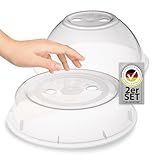 Hausfelder Mikrowellen Abdeckung - 2er Set hoch und flach - Abdeckhaube für die Mikrowelle BPA-frei