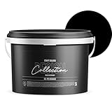 Craft Colors® 5L hochwertige Wandfarbe edelmatt, Kreidefarbe made in Germany, DESIGN Collection No.995 schwarz, Tiefschwarz