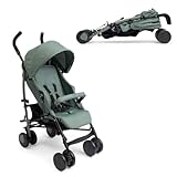 Chicco Echo Lite Kinderwagen, Buggy ab Geburt bis 22 kg, verstellbare Rückenlehne, geräumiger Sitz, Stoßstangenmanschette, Schirmbuggy, Zwillingsbremsen und schwenkbare Vorderräder, Grün