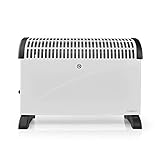 NEDIS Konvektionsheizgerät | 2000 W | 3 Wärmeeinstellungen | Verstellbares Thermostat | integrierte Griffe | Weiss 1.50 m Weiss