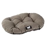 Ferplast Hundebett Relax, Hundekissen, Katzenkissen, Hundematte für Hundehütten und Autos – waschbar – aus Baumwolle mit weicher Polsterung, 55 x 36 cm. Braun