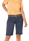 FRESH MADE Basic Bermuda-Shorts im Chino Stil mit Gürtel Dark-Blue M