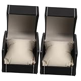 PACKOVE 1 Satz Für Uhren Uhrenbox Uhrenaufbewahrung Uhrenetui Uhrenkoffer Schmuckbox Vitrine Für Armbanduhren Uhrenhalter Für Herren Uhrengehäuse Für Herren Pu Black 2st