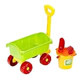 Theo Klein 7619 KLEIN goes Bio Bollerwagen mit Eimer Set | Bollerwagen aus Biokunststoff | Inkl. Eimer, Rechen, Schaufel und Sieb | Spielzeug für Kinder ab 1 Jahr, 68 x 21 x 23cm