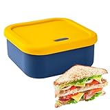 Walopola Frischhaltedosen aus Silikon, luftdicht, wiederverwendbar, mit Abluftventil, Gefrierschrank, Snackbox, für Geschirrspüler, Mikrowelle, Kühlschrank, Mahlzeiten, Mittagessen, Büro, Camping