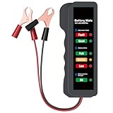 Autobatterietester 12V, Autobatterie messgerät-Tester Lichtmaschinentester Automotive,Batterie-Prüfgerät, Analysator zur Überprüfung von Lichtmaschine und Batterieladesystem, LED-Anzeige
