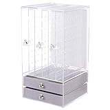 Garneck 1Stück Schmuck Aufbewahrungsbox für Ohrringe Transparente Stöckige Organizer Aufbewahrung und Präsentation von Schmuck
