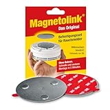 Magnetolink, Magnetbefestigungsset für Rauchmelder, Werkzeugfreie Montage mit 3M-Klebepads, Magnethalterung zur sicheren Befestigung ohne Bohren für alle Rauchwarnmelder ab Ø 70 mm