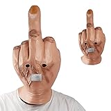Zhaocaigui 1Stück Gruselige Halloween Fingermaske Vollkopf Latex Mittelfinger Maske Gut für Halloween Kostüm Karnevalsparty