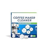 Kaffeemaschinen-Reiniger, Entkalker-Tabletten, 12 Stück, Kaffeekocher, Entkalkungs- und Reinigungs-Tabs für Tropf- und Espressomaschinen