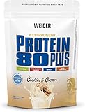 WEIDER Protein 80 Plus Mehrkomponenten Protein Pulver, Eiweißpulver für cremige, unverschämt leckere Eiweiß Shakes, Kombination aus Whey, Casein, Milchprotein-Isolat & Ei-Protein, Cookies &Cream, 500g