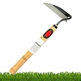 Sichel Gartengeräte Unkrautsichelhacken | Sichelmäher Unkrautsichel - Stahlschneider Langer Griff Sichel Sichel Werkzeug Handhacke Gartensichel für Jäten und Anbau