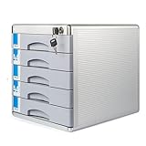Sichere Metall-Schubladenbox für Aktenaufbewahrung – Büroschrank aus Aluminiumlegierung mit Schloss, 5. Etage Metallschrank – Büro-Aktenschrank