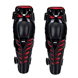 GES Upgrade Knieschützer Motorrad Knieschutz Knieschutz Guards Protector Kit Motocross Racing (Schwarz-Rot)