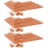 Operitacx 150 Stück Simulierter Ziegel Modell Gefälschten Ziegeln Gefälschtes Fliesenmodell Miniatur-ziegel Mini-gartenzubehör Bastelziegel Masse Figur Ziegeln Ton Keramikfliesen Rote Fliese