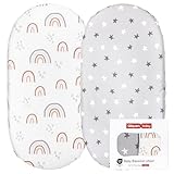 GLLQUEN BABY Bettlaken für Babykörbchen, 100 Mikrofasern – atmungsaktive, gemütliche und leichte Baby-Stubenwagen-Laken für Jungen und Mädchen, passend für alle Stubenwagen-Matratzenformen, Sanduhr,
