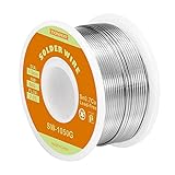 TOWOT Lötzinn, Bleifreier Lötdraht mit Kolophoniumkern, Lötzinn Elektronik, Silberdraht Löten (Sn99,3% Cu0,7%/1,0mm,50g)